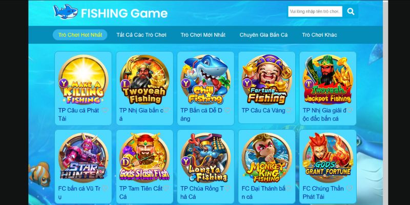 Hơn 50 tựa game từ các nhà cung cấp hàng đầu tại Bắn Cá Nohu90